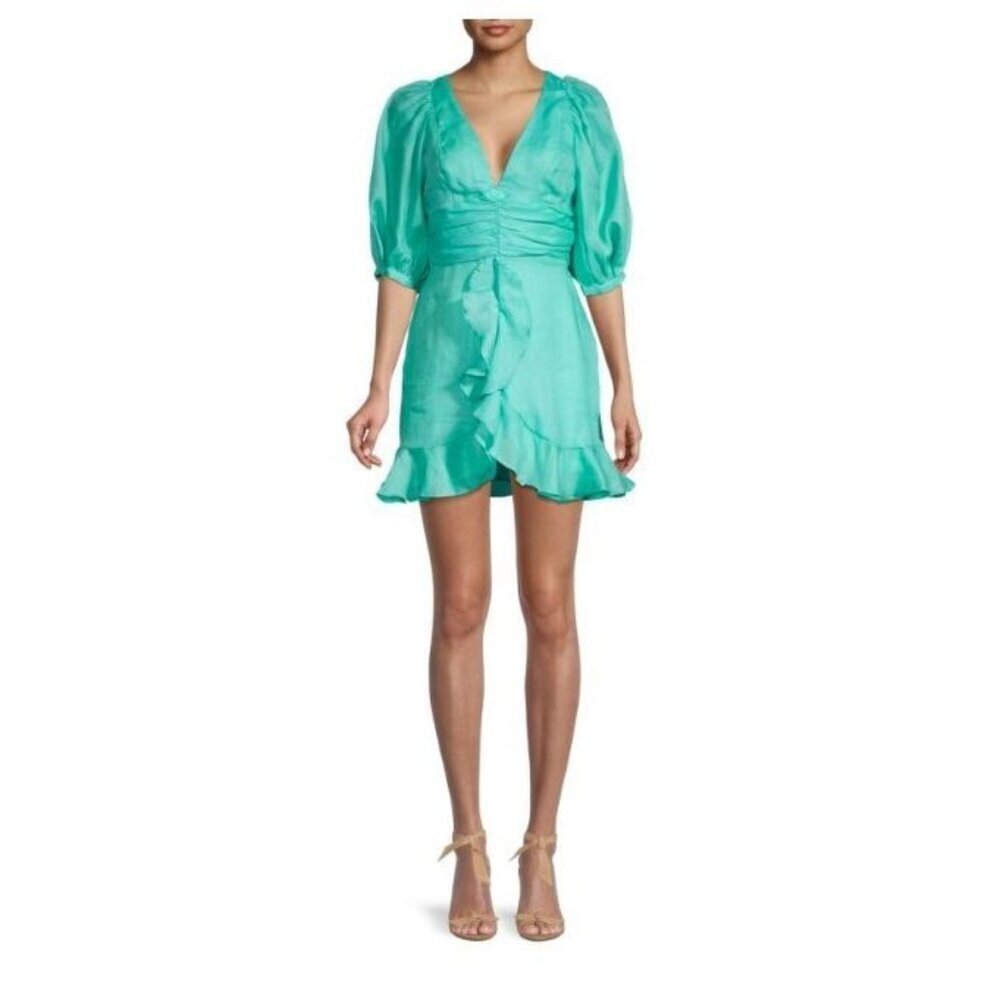 Bardot Aura Mini Dress In Sea Foam Teal Blue Size Medium 6 NWT Party Shower